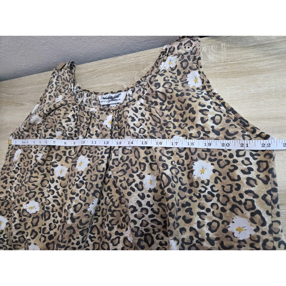 Anthony Richards Cotton House Dress Cheetah/ Floral Print  Sleeveless Mumu 2X - Picture 6 of 9